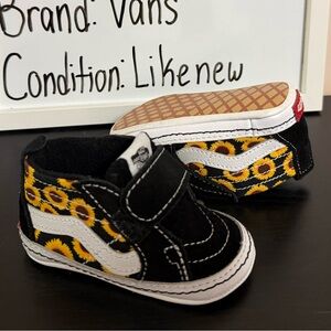 Vans Kids Black and Yellow Patterned Sneakers
